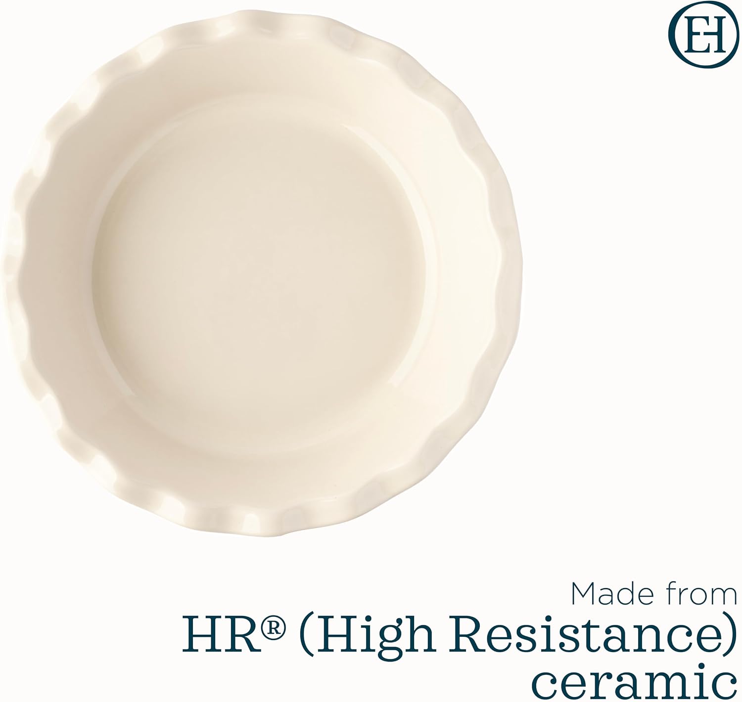 Emile Henry Made In France 9 Inch Pie Dish, White
