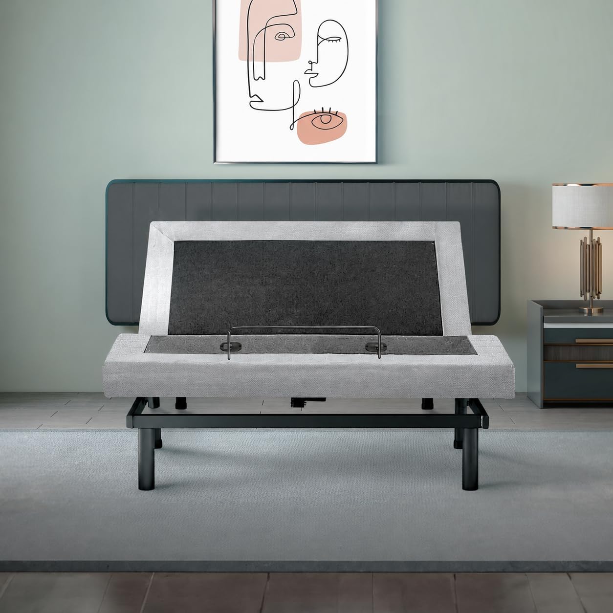 Irvine Home Collection Twin XL Adjustable Bed Base | Dual Massage | USB Ports | Zero Gravity | Anti-Snore | Memory Positions | Under Bed Lighting