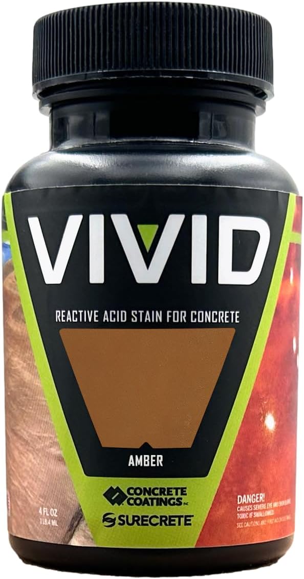 CC Concrete Coatings Vivid Acid Stain for Concrete | Weathered Terracotta | 4 oz Tester