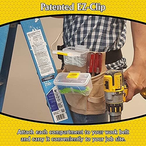 Hardware Tackle Box storage with Patented Removable Compartment Organizer and Reversible Carrying Case for Screws, Nuts and Bolts, WVE9420