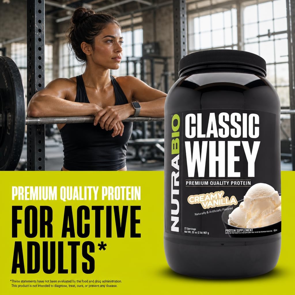 NutraBio Classic Whey Protein Powder- 25G of Protein Per Scoop - No Fillers, Artificial Colors, Preservatives - Chocolate Milkshake, 2 Pounds