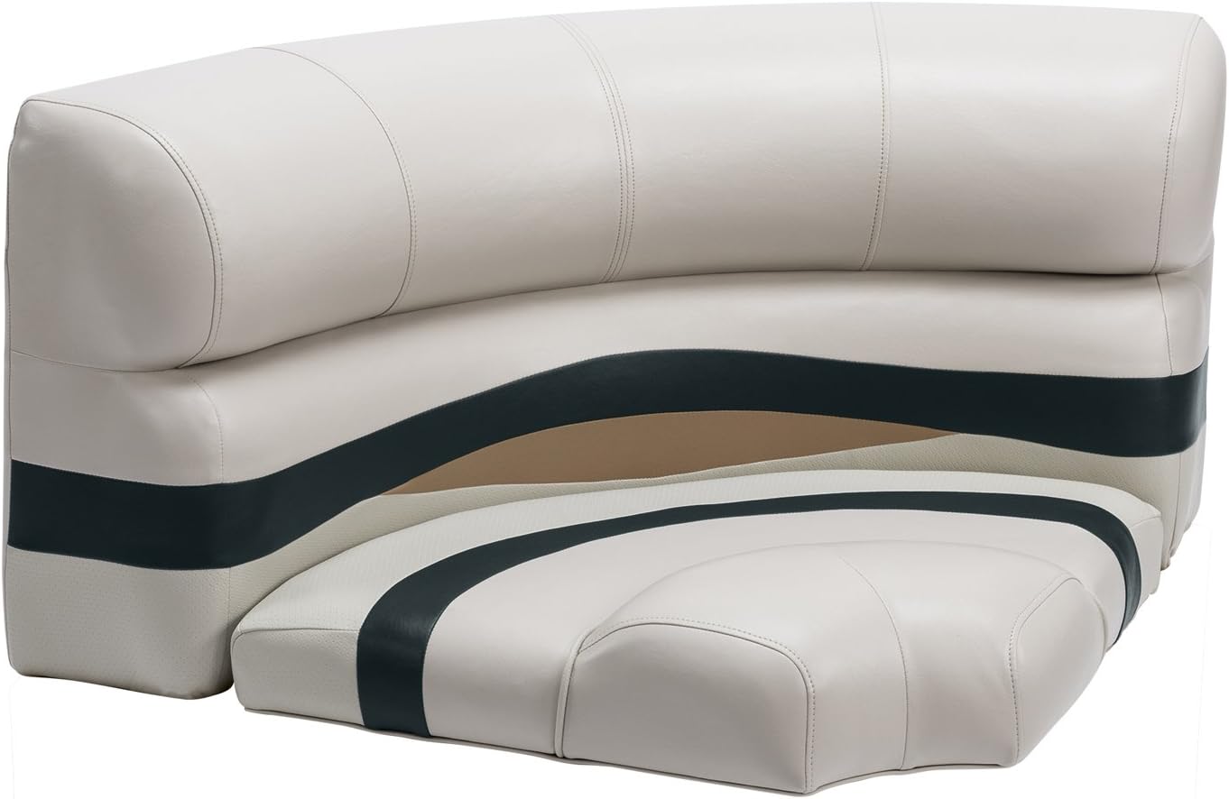 Wise BM11002-989 Premier Series Pontoon 32" Bow Radius Corner Seat Cushion Set, Platinum/Wineberry/Manatee