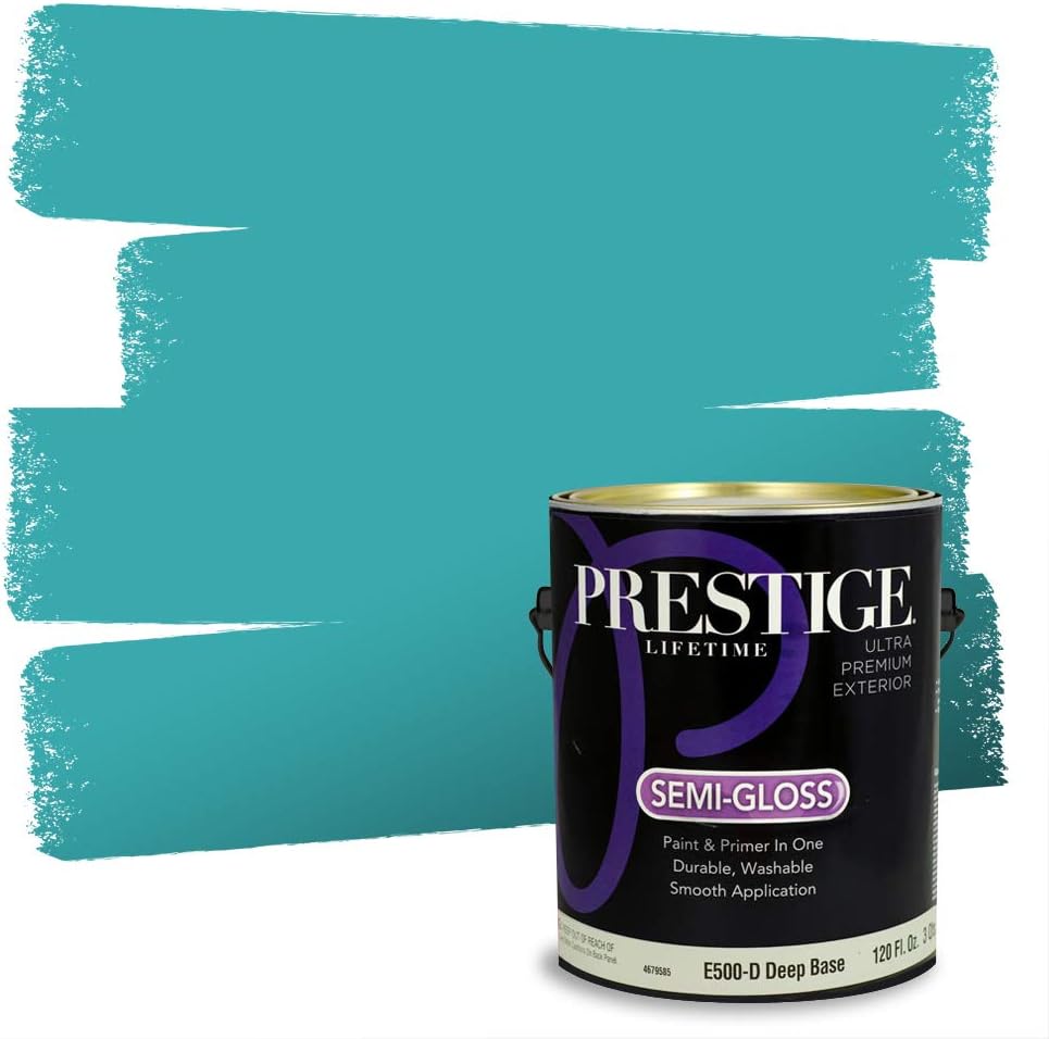 PRESTIGE Paints Exterior Paint and Primer In One, 1-Gallon, Satin, Comparable Match of Sherwin Williams* Blue Nile*
