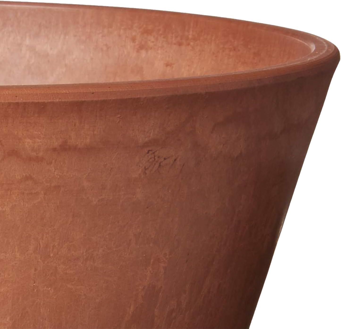 PSW Pot Collection TD25TC Plastic/Stone/Wood Composite Shallow Bulb Pan - No Drainage Hole (Drillable), Planter for Succulents, Bonsai, Fairy Gardens, Herbs, 10-inch, Terra Cotta Color