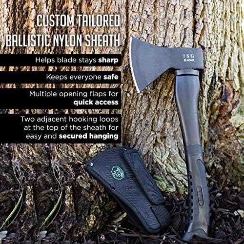Camping Axe - Camping Hatchet with Sheath -Survival Throwing Axe - Survival Hatchets for Camping and Chopping Wood - Tactical and Survival Hatchet