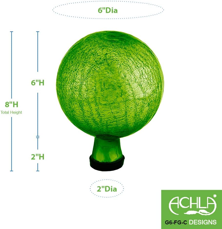 Achla Designs G10-FG-C Gazing, Fern Green 10 inch Glass Garden Globe Ball Sphere, 10