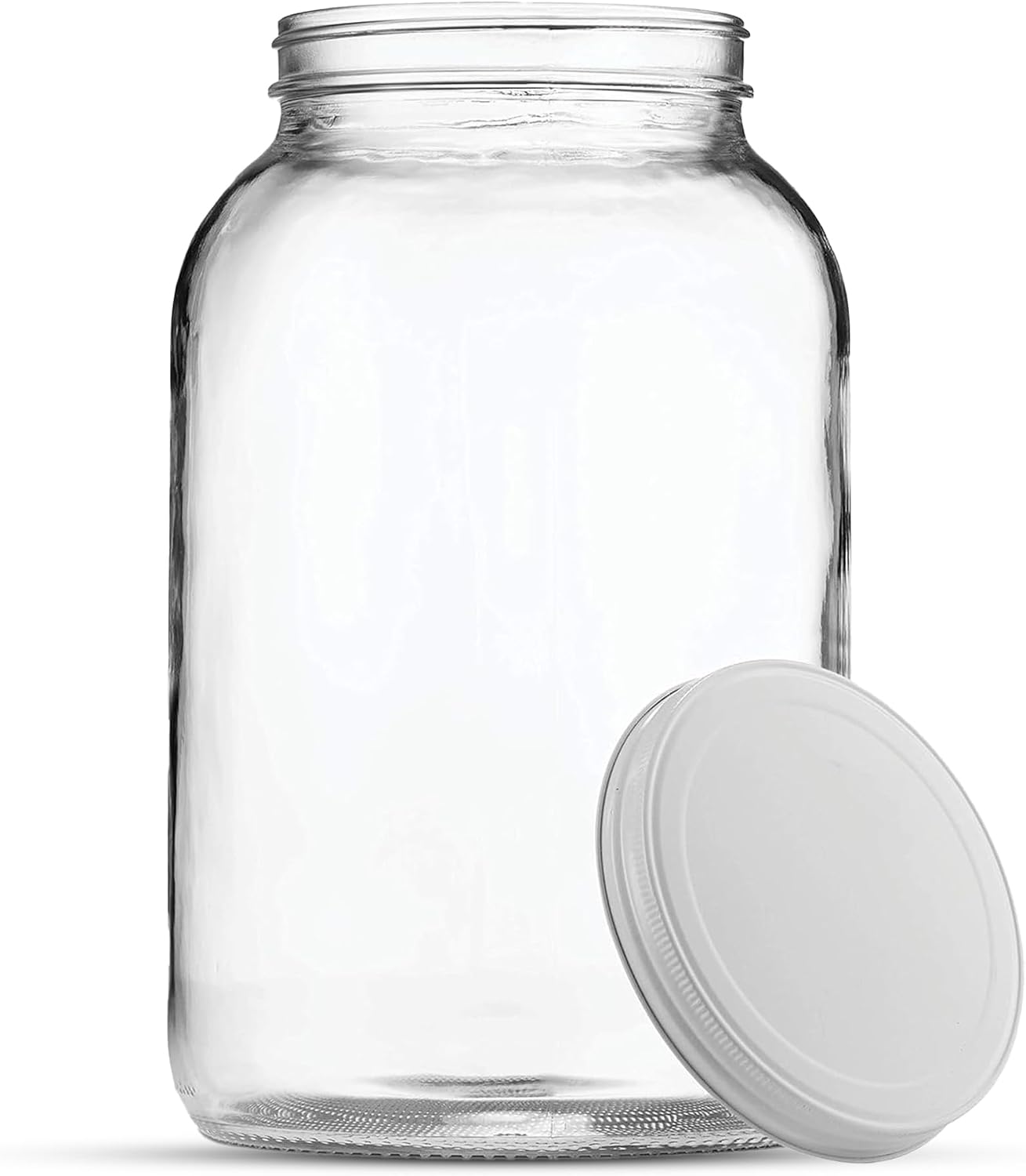 1 Gallon Glass Jar with Lid | Wide Mouth Container for Fermentation | Heavy-duty Large Glass Jar with Lid for kombucha, pickling and food storage | Glass Jars with Airtight Lid design