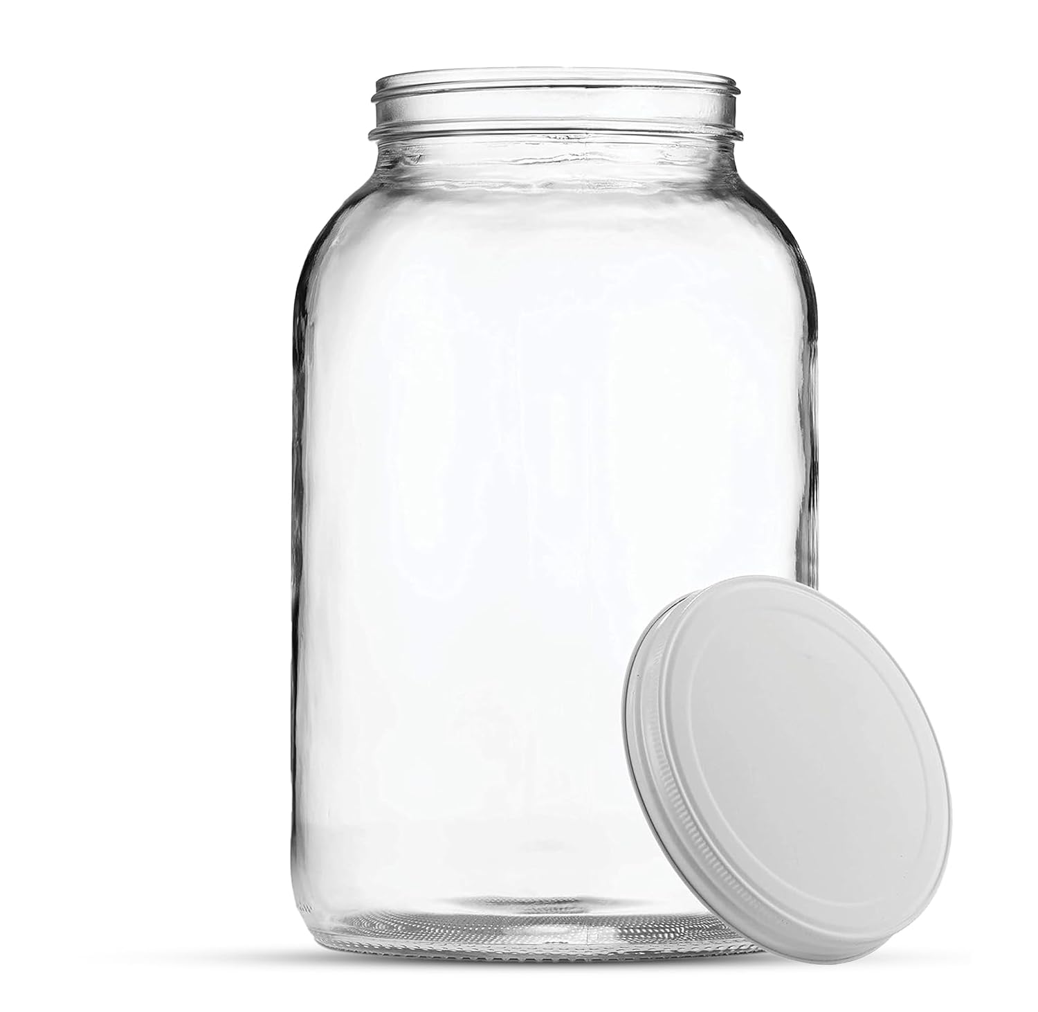 4-Pack 1 Gallon Glass Jar with Lid | Wide Mouth Food Storage Canisters | Heavy-duty Glass Jars with Airtight Lid for kombucha, pickling, canning, fermentation, cider, wine and bulk pantry storage