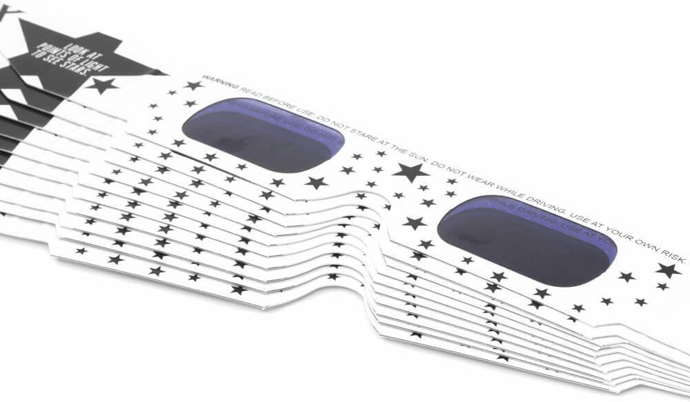 GloFX Paper Cardboard Diffraction Glasses - Great for Christmas Lights, Parties, Raves, Festivals, Light Shows, & Fireworks