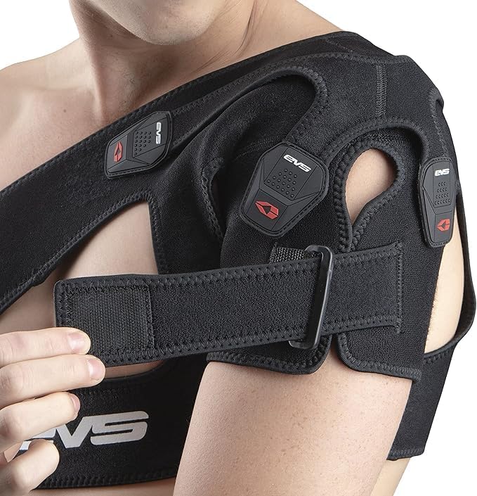 EVS SB05 Dual Shoulder Brace, Compression Fit, w/X-Straps, Medical Grade | Compression support with X-strap stabilization, Breathable Adjustable Fit, for motocross, MTB and off-road riding