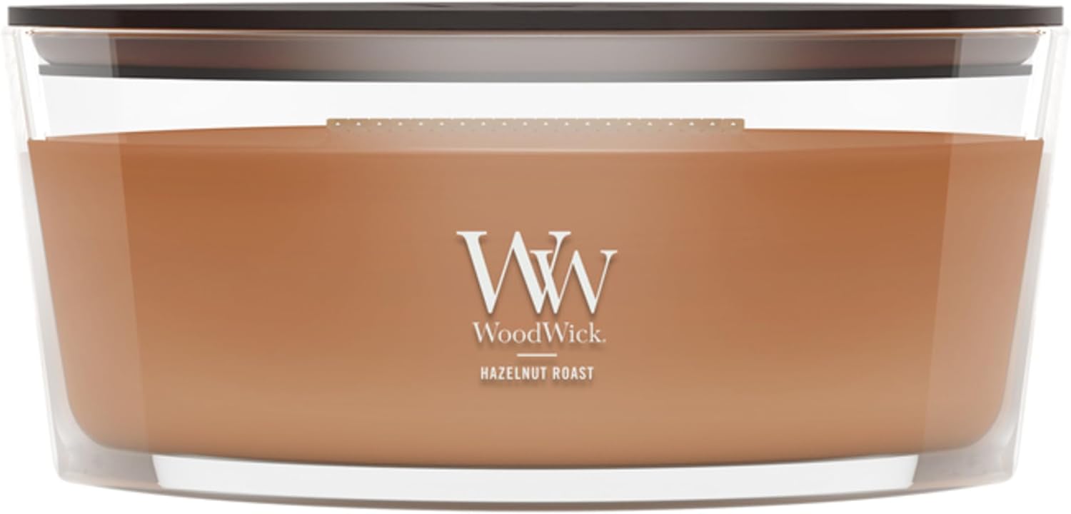 WoodWick Fireside Holiday Candle Gifts for Women and Men, 9.7 oz Medium Hourglass Candle with Crackling Wick