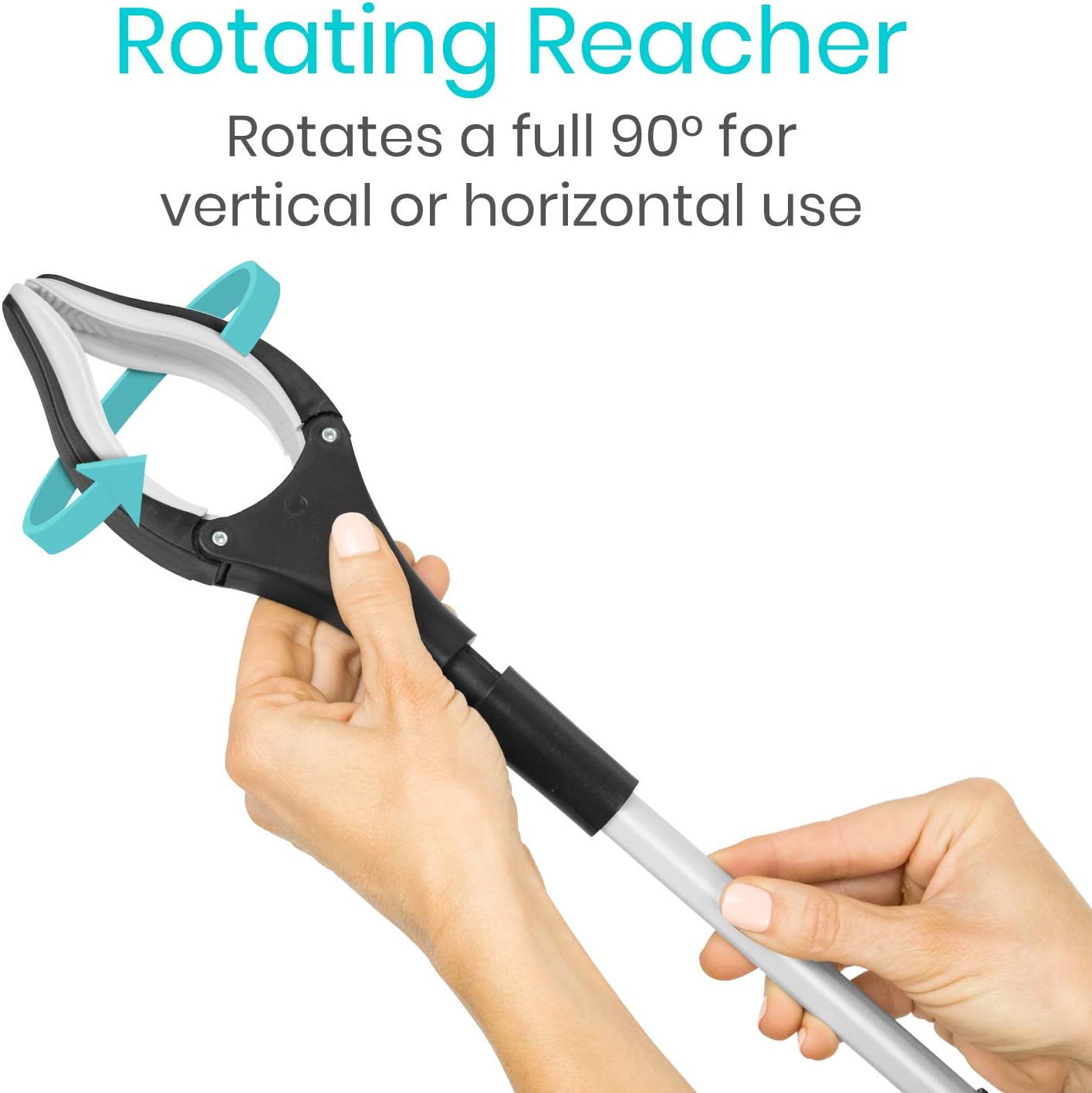 Vive Reacher Grabber 32" - Extra Long Mobility Aid - Rotating Hand, Heavy Duty Grip Arm - Reaching Assist Tool for Trash Pickup, Litter Picker, Garden Nabber, Disabled, Handicap Arm | Duty Grip Arm - Reaching Assist Tool for Trash Pickup, Litter Picker,…