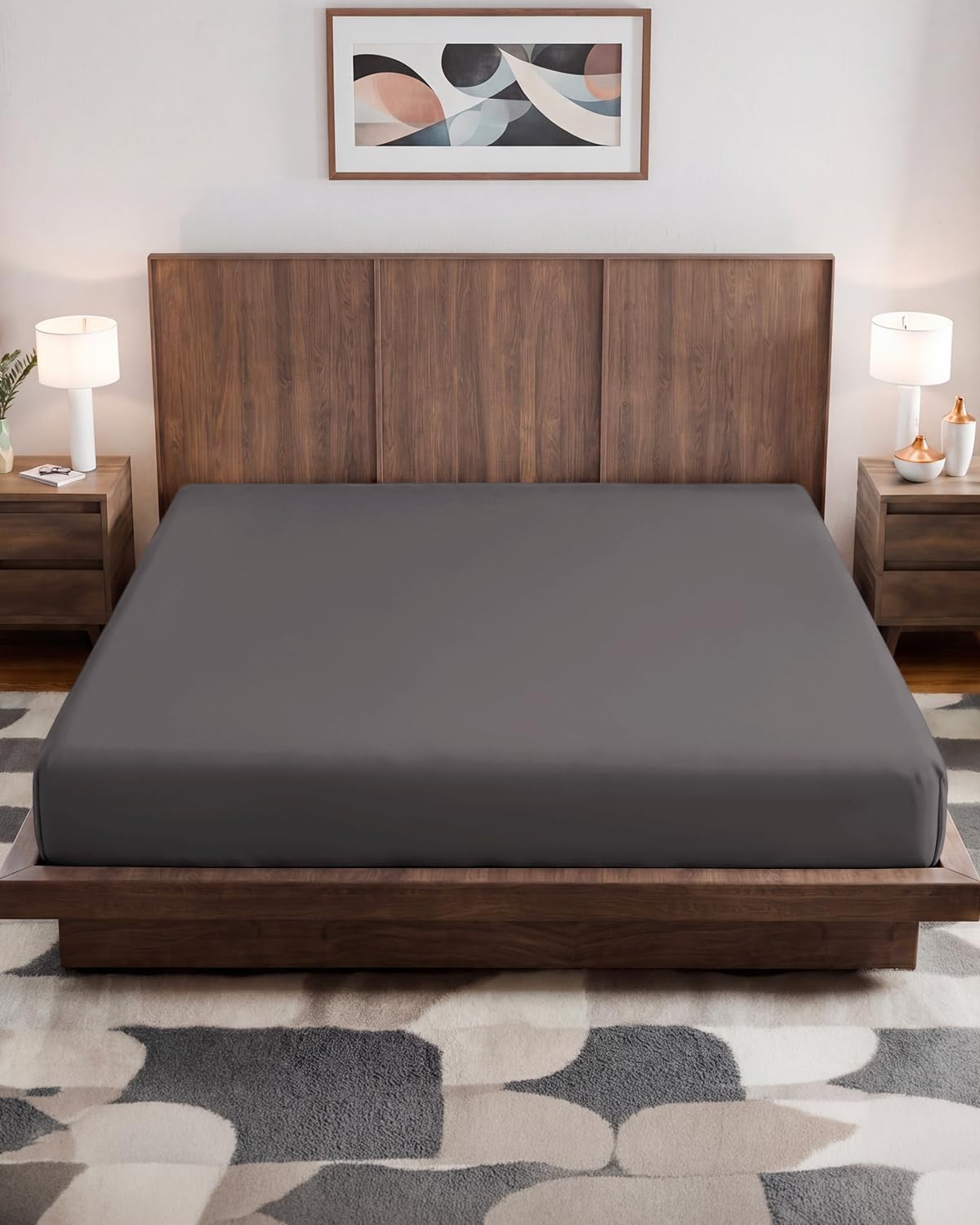 Fitted Hospital Bed Sheet - Hospital Bed Sheets for Home Use - Dark Grey | Ultra-Soft Brushed Microfiber Bedding with 16 Inch Deep Pockets, Extra Long 36 x 84 Fit, Breathable, Cooling and Wrinkle Free