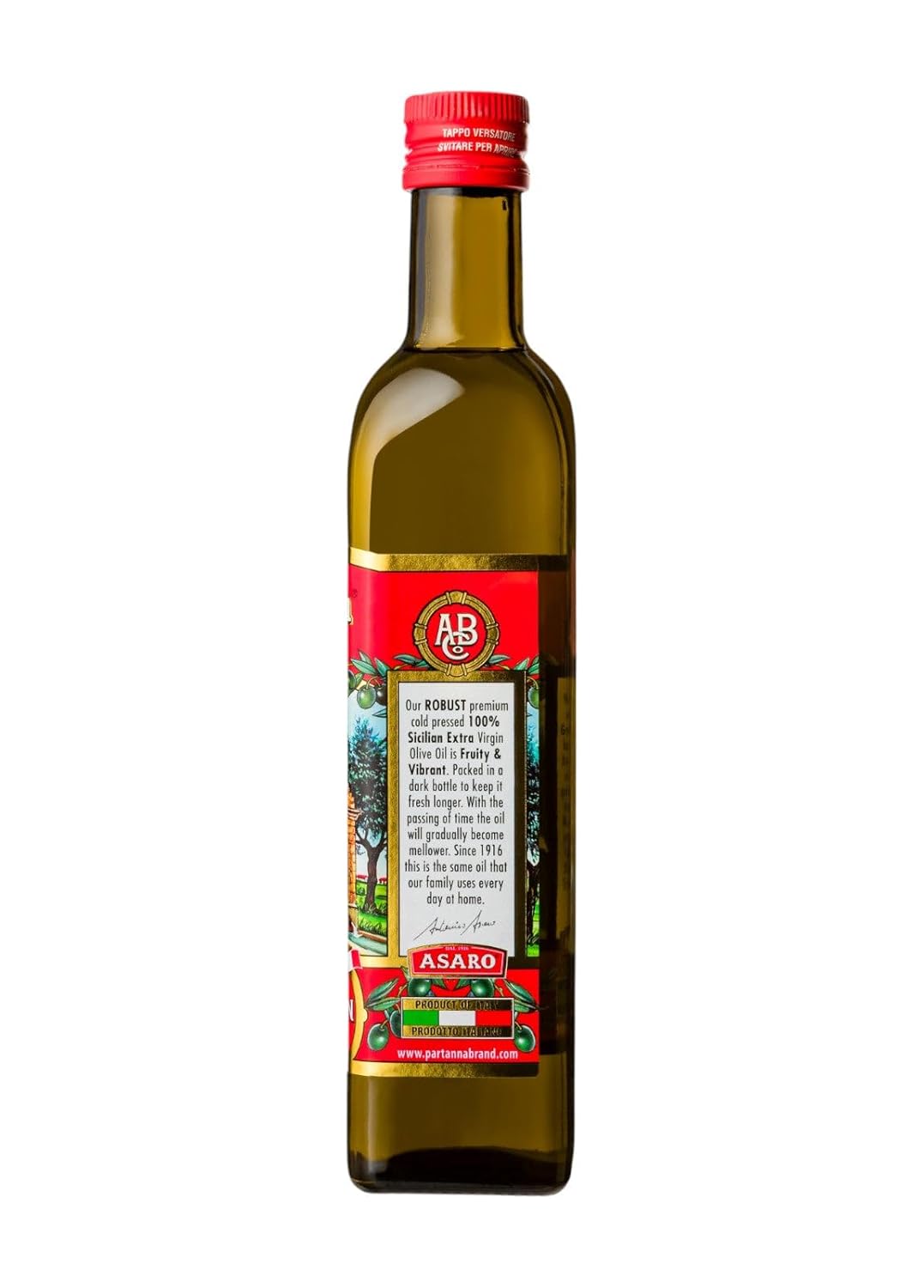 Partanna Robust Extra Virgin Olive Oil, 33.8 fl oz (1 L)