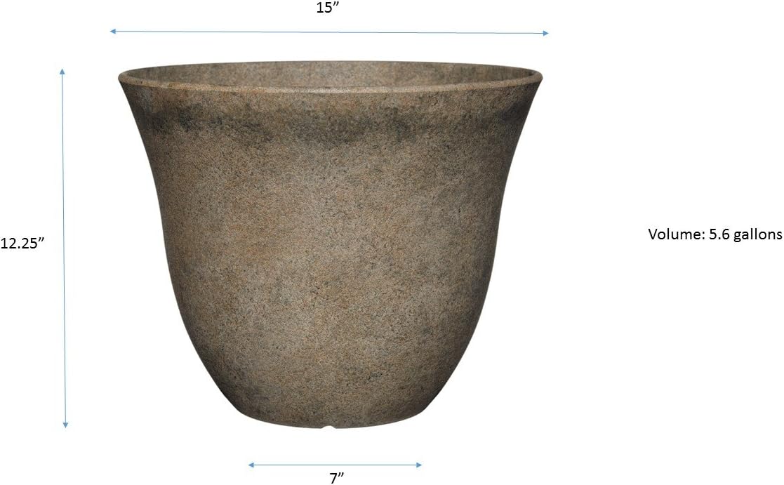 Honeysuckle Resin Planter, Durable Garden Pot, 15" Fossil | Hand-Painted Finish Plant Pots, Lightweight Indoor Outdoor Planter, UV-Resistant, Great for Patio, Home & Garden Decor Accent