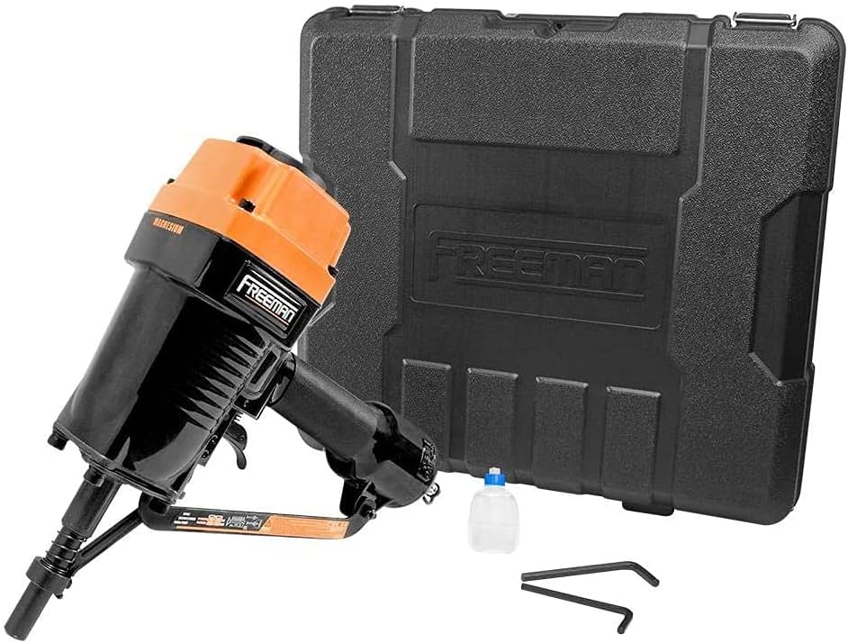 Freeman PSSCP Pneumatic 3" Single-Pin Concrete Nailer with Case | Heavy-Duty Air-Powered Nail Gun for Wood