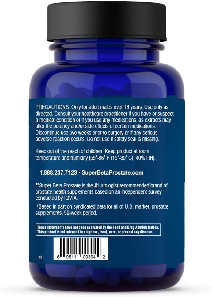 SUPER BETA PROSTATE Max - Prostate Health Supplements for Men, 60ct | Saw Palmetto, Reduce Bathroom Trips, Promote Sleep