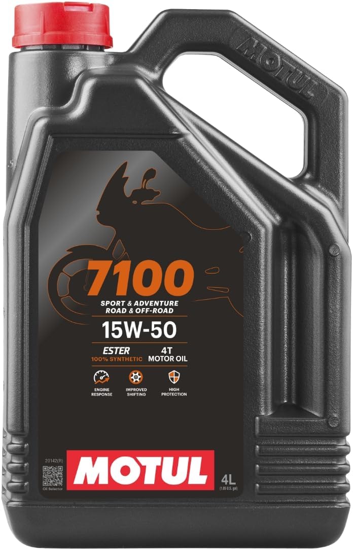Motul 7100 4T 10W-30 Full Synthetic Motorcycle Oil - Ester Core Technology - API SP JASO MA2 Wet Clutch and DCT Safe - Engine Protection for Honda, Hero, TVS - 4 L