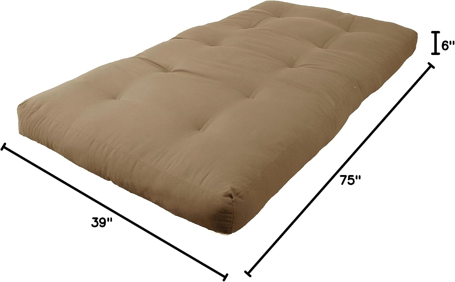 Blazing Needles Renewal 6" Twill Futon Mattress, Queen, Sage