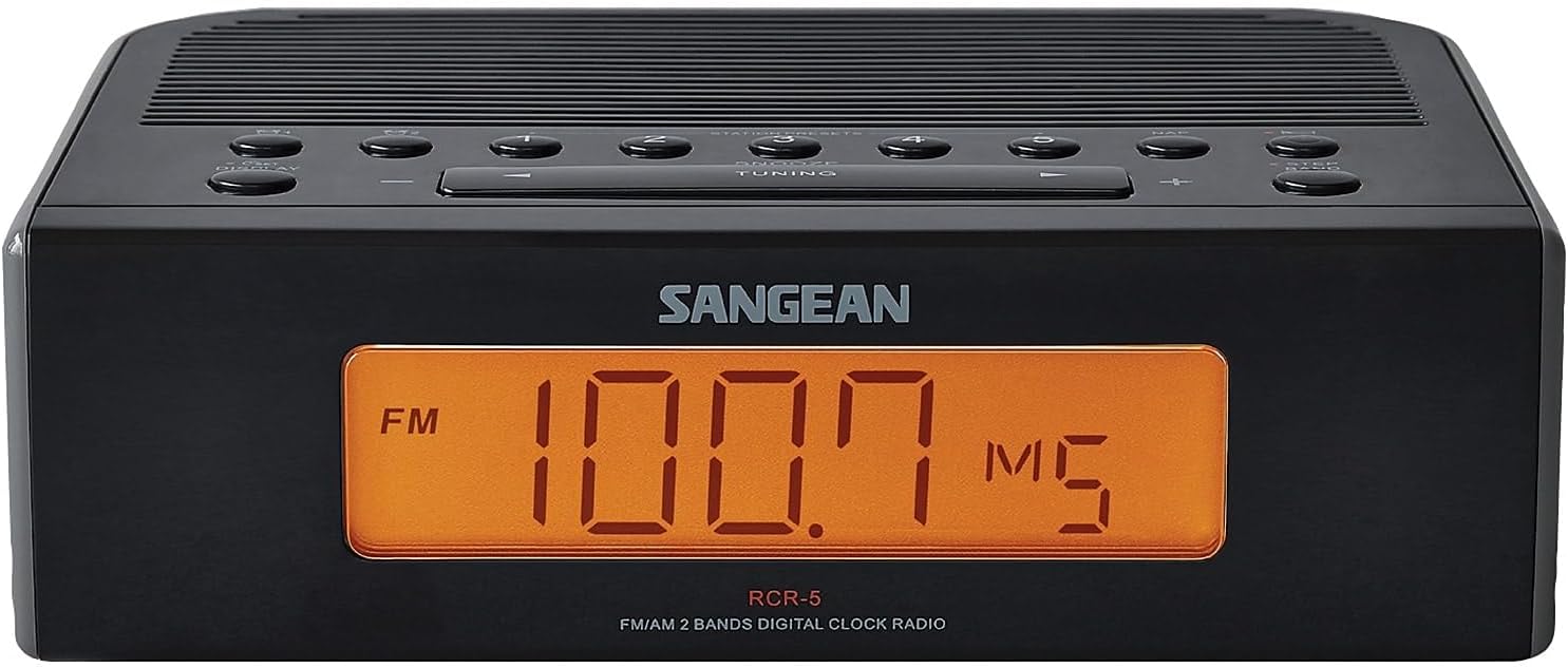 Sangean RCR-5 Digital AM/FM Clock Radio, White