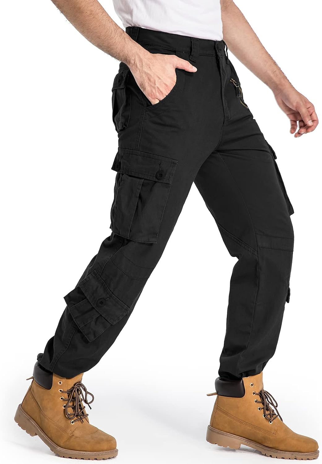 Mens Cargo Pants Camo Work Tactical Rip Stop BDU Casual Army Military Pants | 100% Cotton,Wear Resistant,Breathable,Sweat-absorbent,Men's Wild Cargo Pants with 8 Pockets,Relaxed Loose Fit Hiking Pants