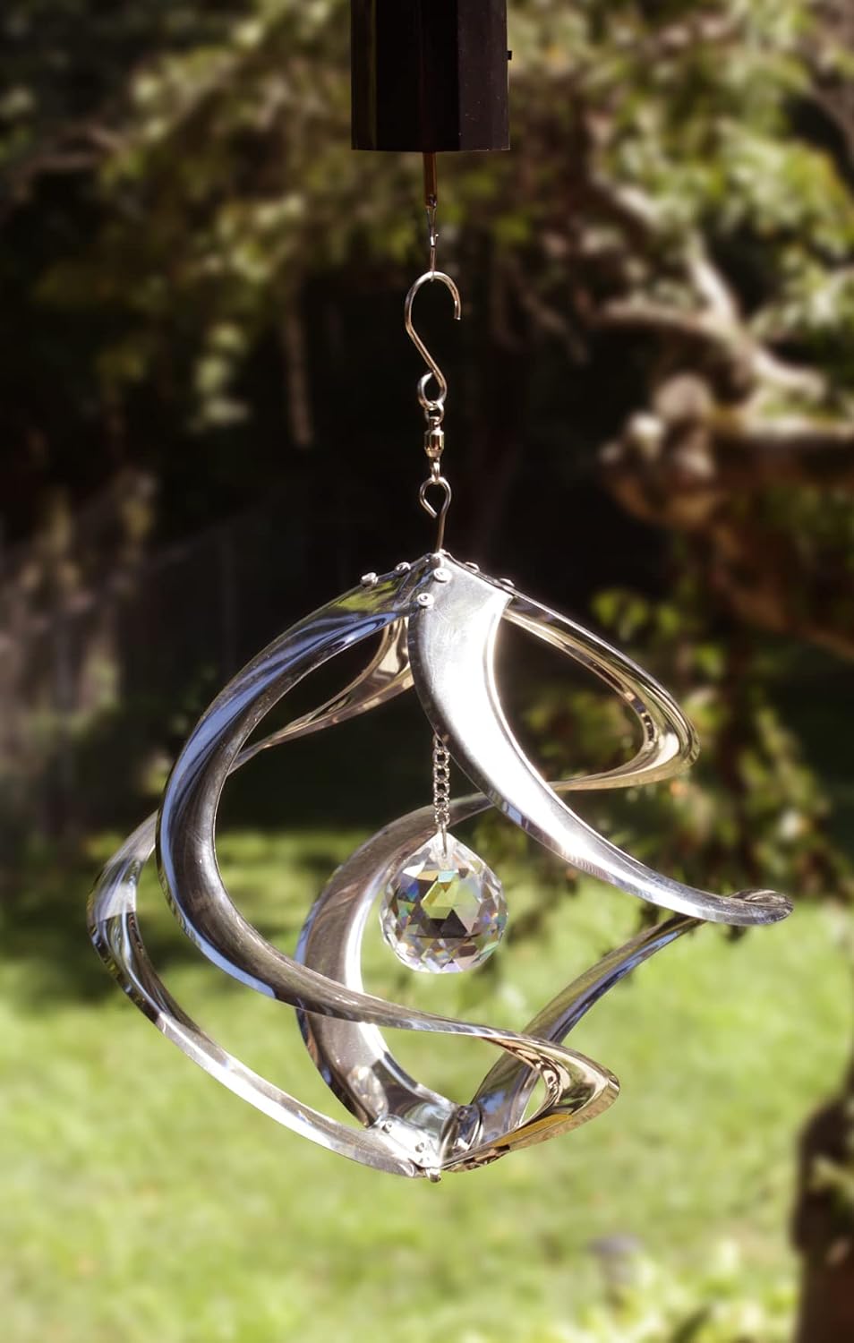 Red Carpet Studios The Original Cosmix Helix Wind Spinner Indoor/Outdoor Hanging Art, 11" Tall, Copper with Blue Planet