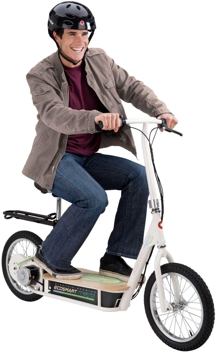 Razor EcoSmart Metro Electric Scooter for Adults - 500W High Torque Motor, Up to 18MPH, 16" Air Filled Tires, Rear Wheel Drive
