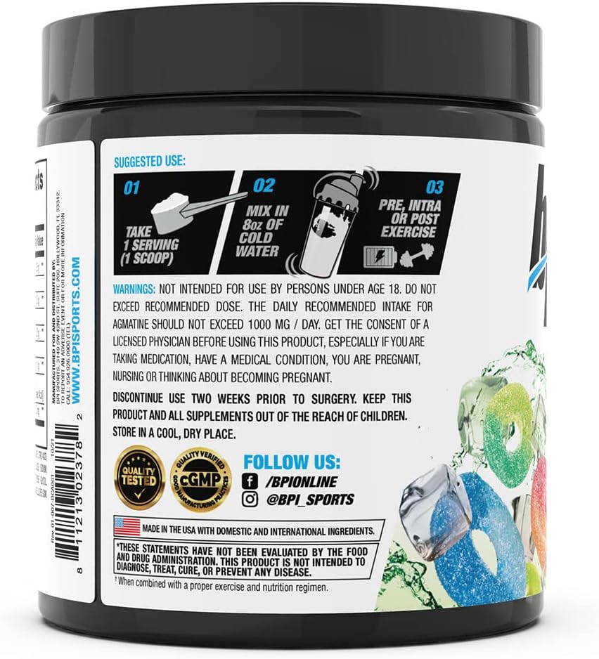BPI Sports Best BCAA Powder – Muscle Recovery Support, Grape, 30 Servings