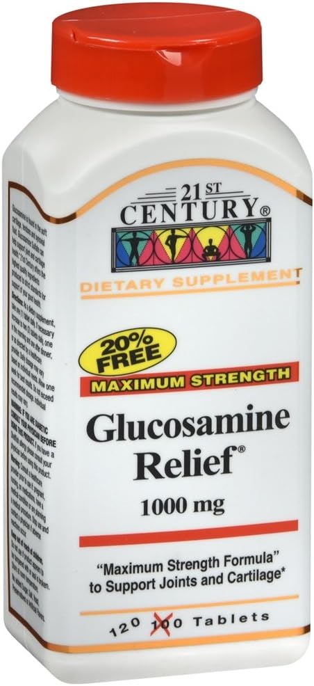 21st Century Glucosamine Relief 1000mg Tablets, Joint Support, 120ct | Glucosamine 1000 mg, Joint Health, Cartilage & Mobility Support
