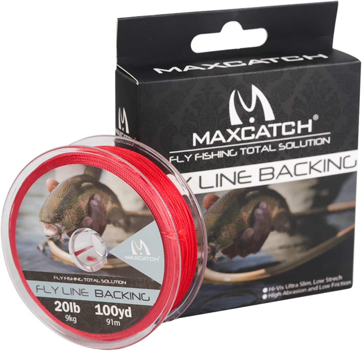 M MAXIMUMCATCH Maxcatch Braided Fly Line Backing for Fly Fishing 20/30lb(White, Yellow, Orange, Black&White, Black&Yellow, Blue, Pink, Green, Purple)