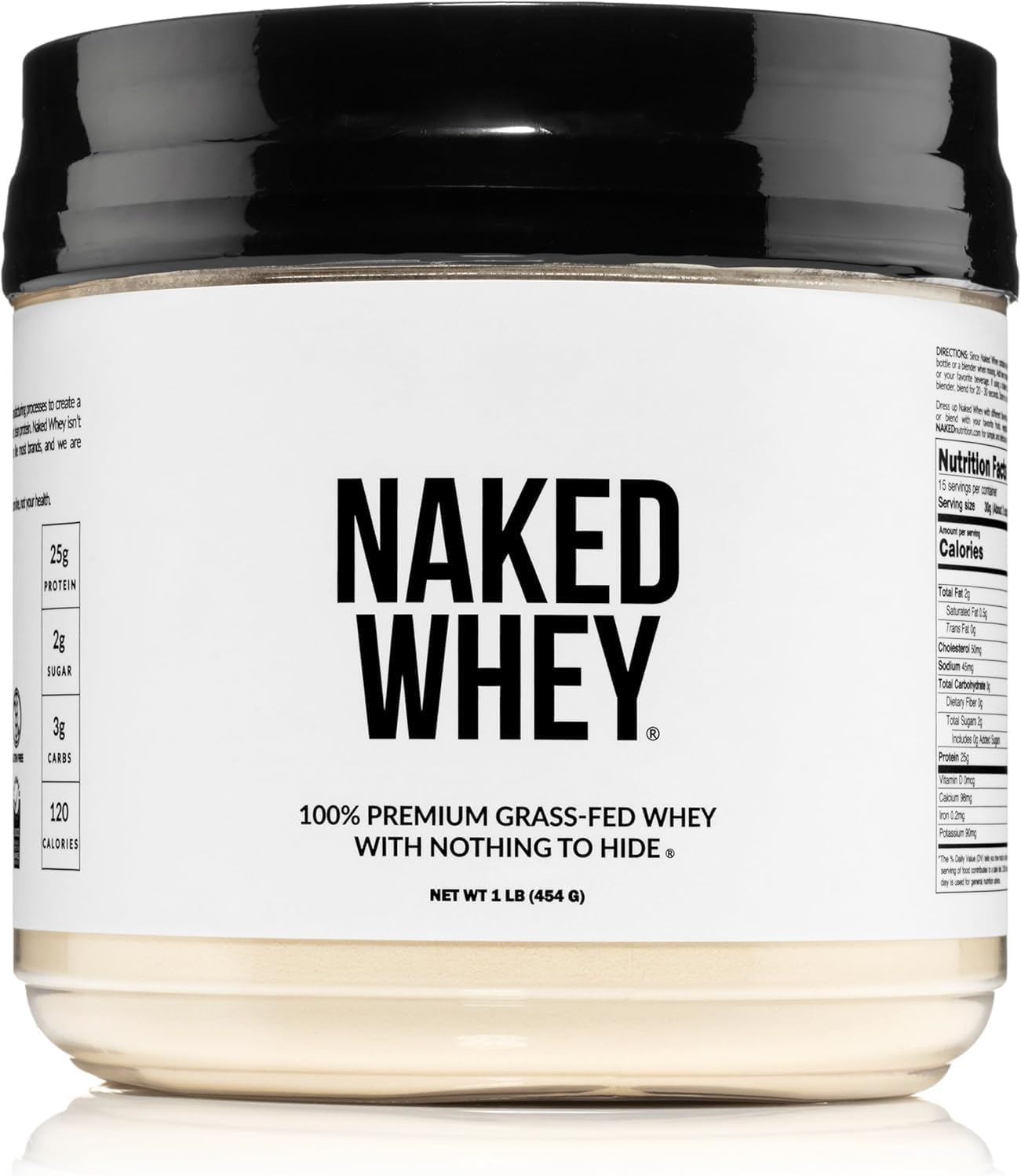 NAKED Whey 5LB 100% Grass Fed Unflavored Whey Protein Powder - Only 1 Ingredient, NSF Certified, Undenatured, Gluten Free, Soy Free, Promote Muscle Growth and Recovery - 76 Servings