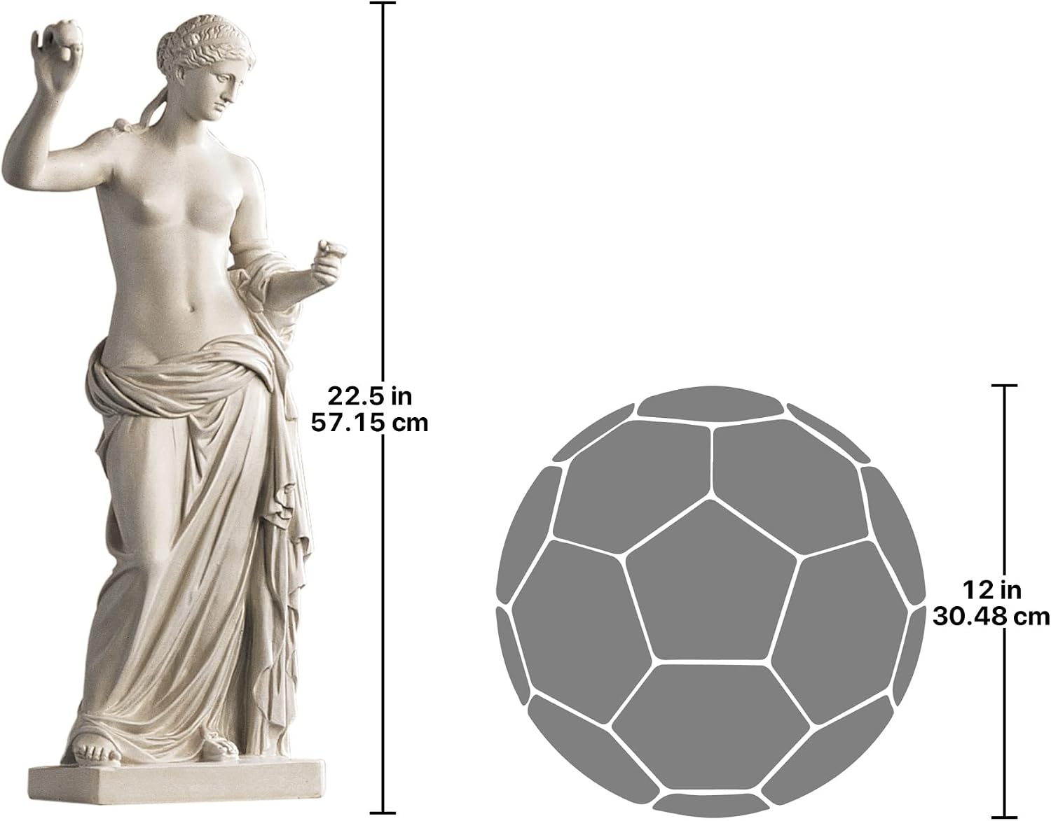Design Toscano Venus of Arles Greek Goddess Statue, Gallery, 23 Inch, Polyresin, Antique Stone