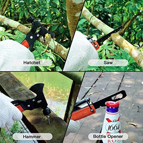 18-in-1 Multitool Camping Axe Hammer, Multi Tool with Plier, Knife | Emergency Escape Tool, Survival Gear for Outdoor Hunting Hiking, Fathers Day Gift for Men Dad Husband Boyfriend