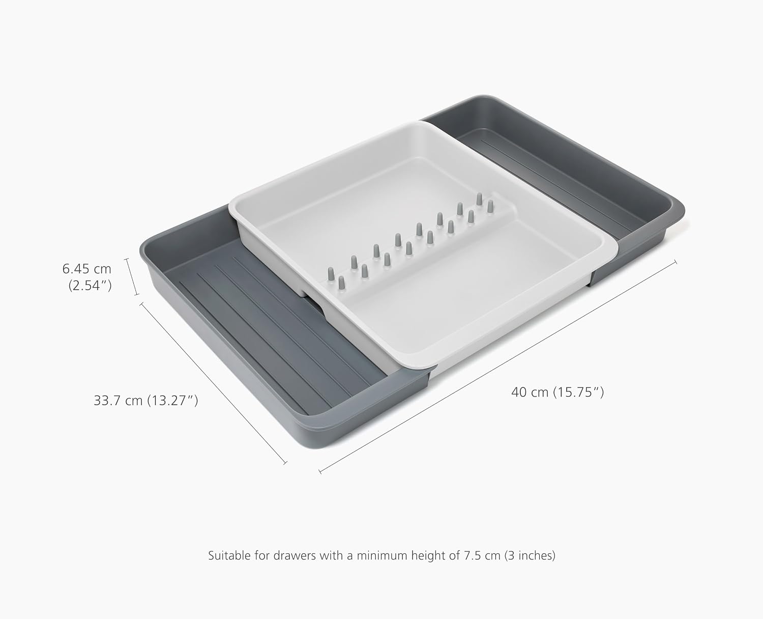 Joseph Joseph DrawerStore Knife Organizer, holds up to 9 knives, Kitchen Organization & Drawer Storage – Compact, Gray