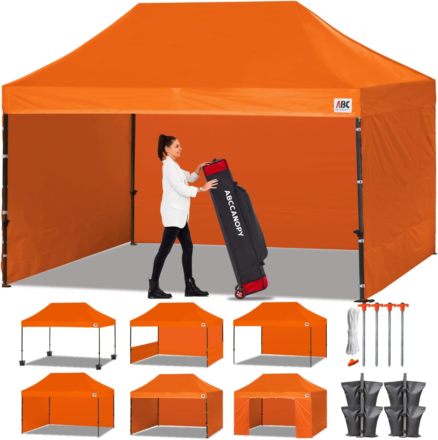 ABCCANOPY Heavy Duty Easy Pop up Canopy Tent with Sidewalls 10x20, Turquoise