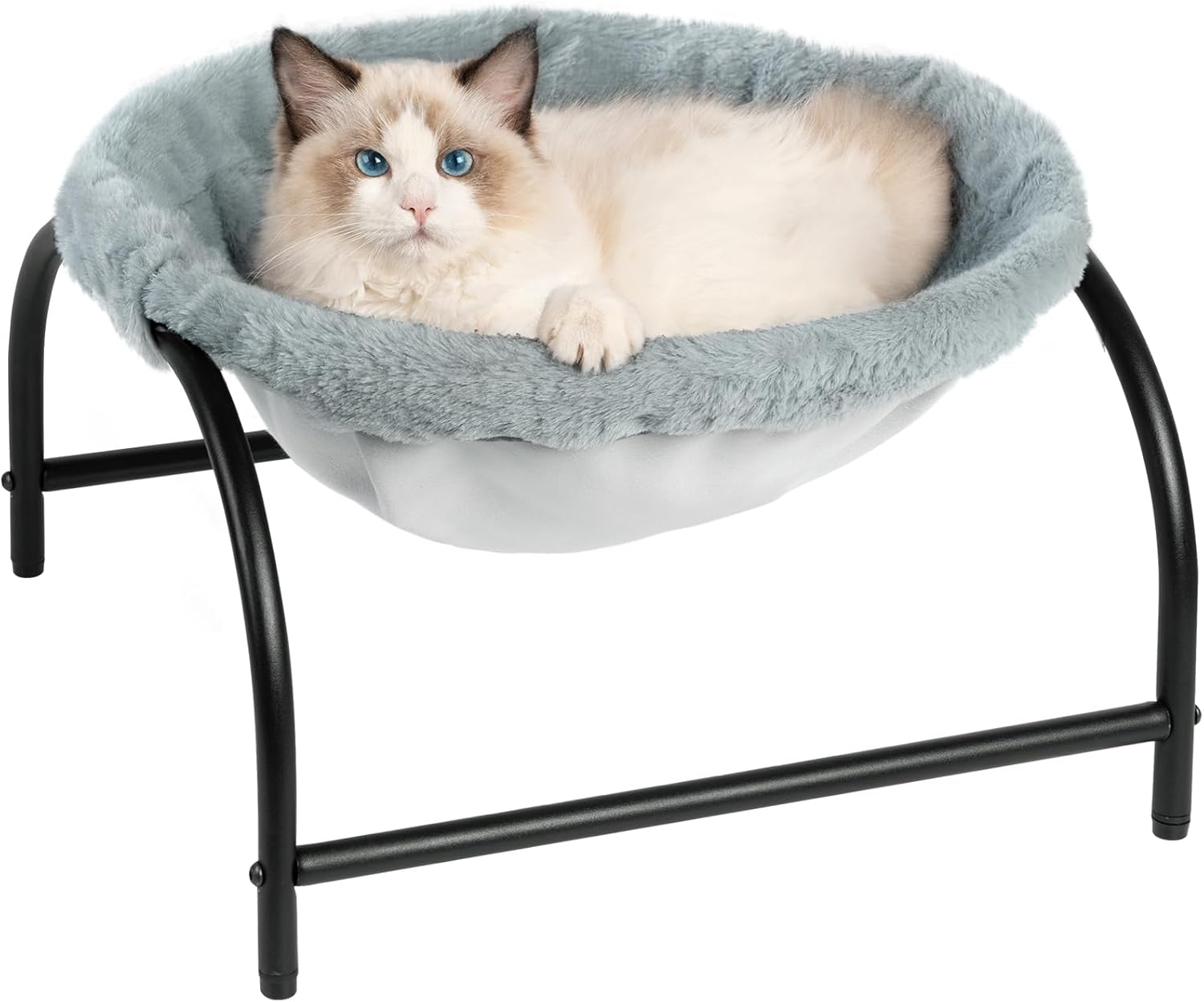 JUNSPOW Cat Bed Sleeping Cat Hammock, 16.9in x 16.9in x 9.5in, Grey