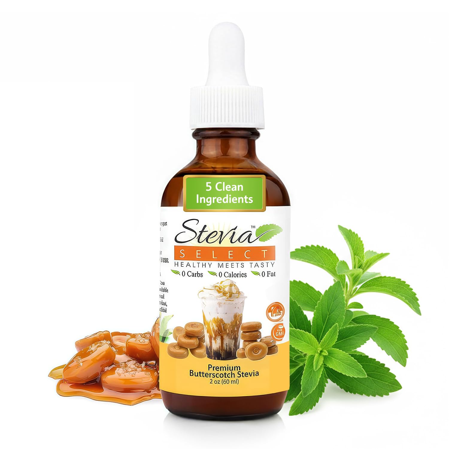 Stevia Select Hazelnut Flavored Liquid Stevia – Zero Calorie Coffee, Tea, Drink & Baking Sweetener, All-Natural, No Erythritol, Keto-Friendly Sugar Alternative, 300 Servings – 2 Oz (1 Pack)