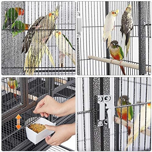Yaheetech 41.5" Stackable Divided Breeder Breeding Parakeet Bird Cage for Canaries Cockatiels Lovebirds Finches Budgies Small Parrots with Rolling
