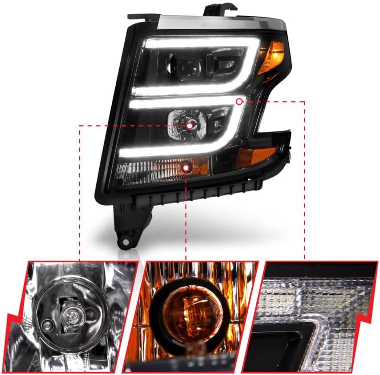 ANZO USA 111492 Projector Headlamps Fits Chevrolet Tahoe, Black