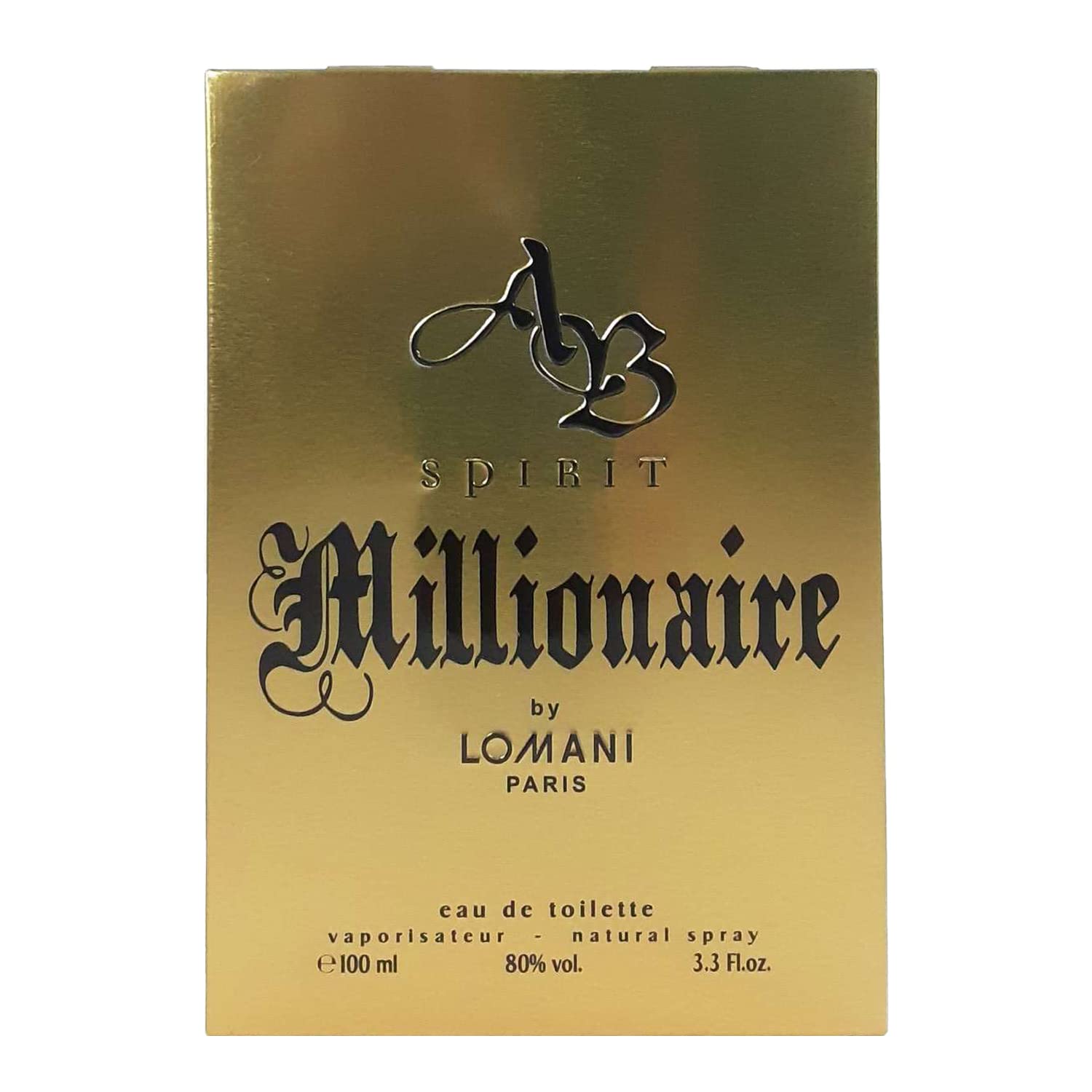 Lomani Ab Spirit Millionaire Eau De Toilette Spray for Men, Gold , 3.3 Ounce