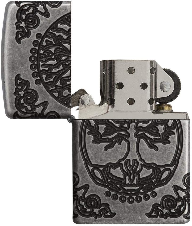 Zippo Tree of Life Pocket Lighter - Refillable Flip-Top Windproof Lighters - Spiritual and Symbolic Design Pocket Lighters - Luxury Metal Lighter Made in USA