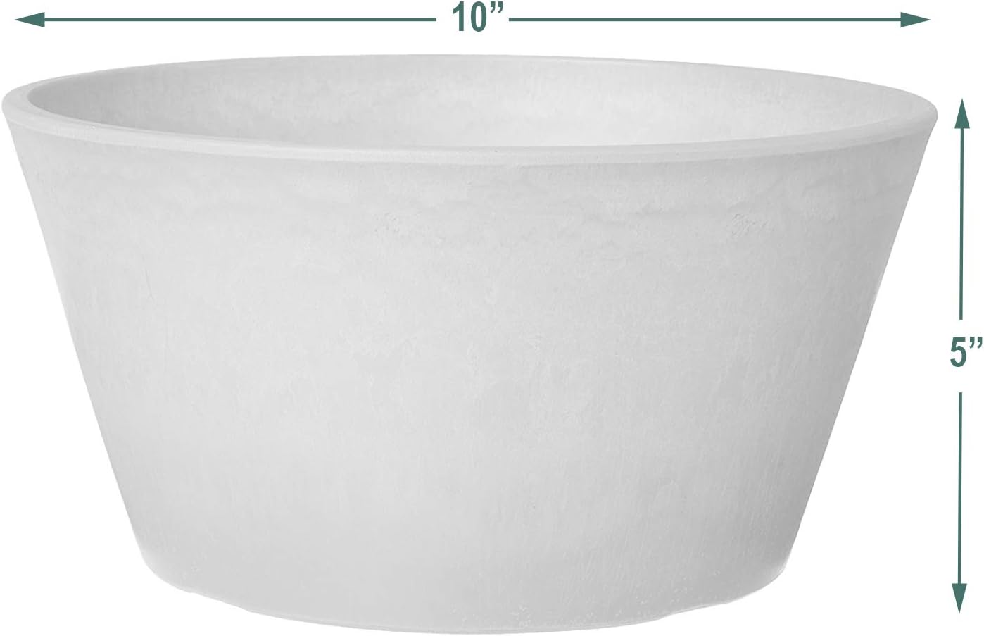 PSW Pot Collection TD25TC Plastic/Stone/Wood Composite Shallow Bulb Pan - No Drainage Hole (Drillable), Planter for Succulents, Bonsai, Fairy Gardens, Herbs, 10-inch, Terra Cotta Color