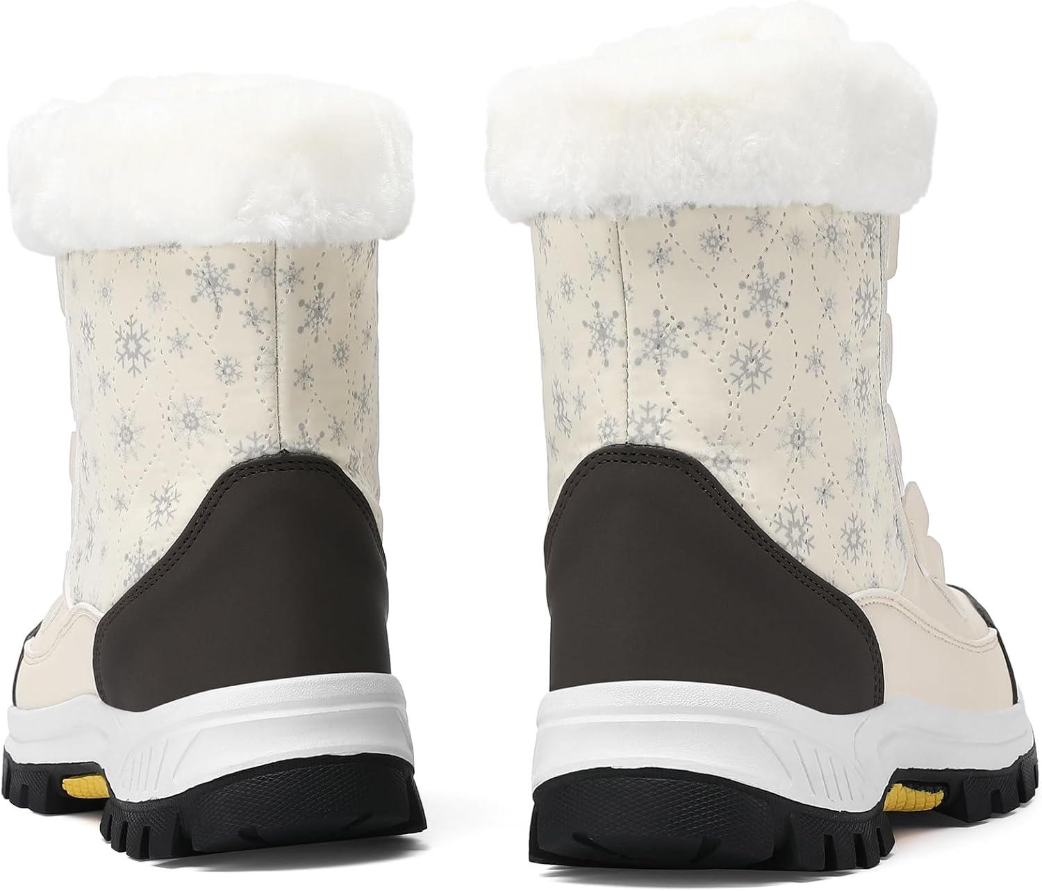 COOJOY Womens Waterproof Winter Snow Boots Warm Shoes Furry Mid Calf Lightweight Walking Hiking Booties