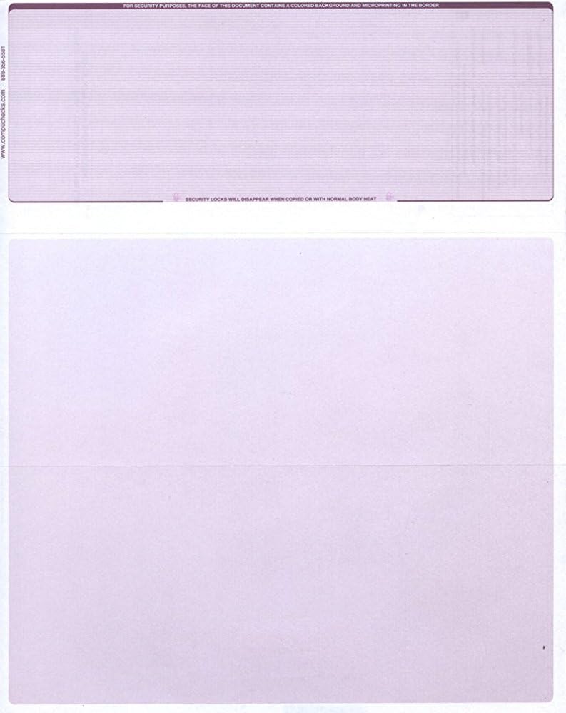 Compuchecks Blank Check Paper 500 Pack, Check on Top, QuickBooks Compatible | Blue Diamond High Security Computer Business Checks, Voucher on Bottom, 8.5x11, Works with Laser & Inkjet Printers, USA Made