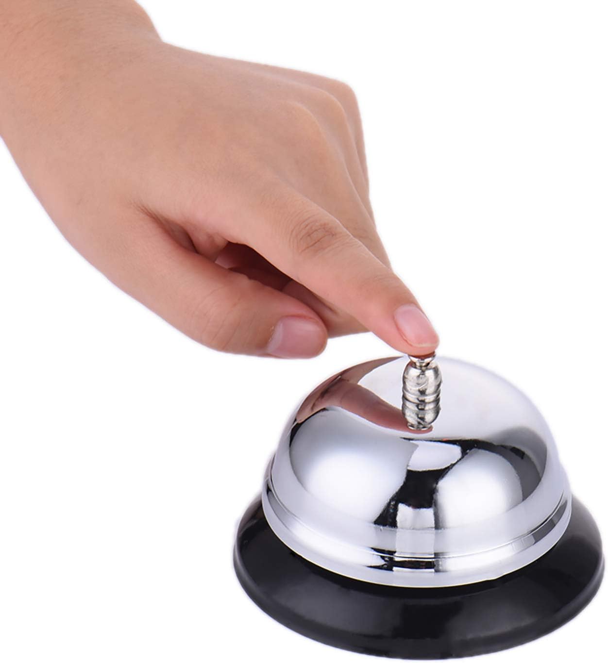 HeeYaa Call Bell 2 Packs 3.3 Inch Diameter with Metal Anti-Rust Construction, Desk Bell for Hotels, Schools, Restaurants, Reception Areas, Hospitals