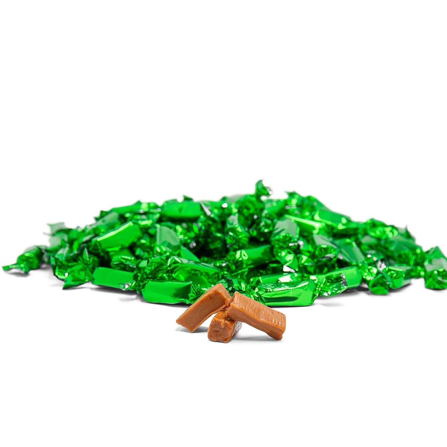 Candy Envy - Individually Wrapped Caramels - Green Wrapper - 2 Pound Bulk Green Candy