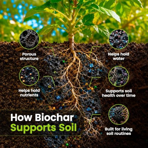 GreenGro Earthshine Biochar & Humic Acid Blend, Activated Charcoal, 2lb | Sequesters Carbon, Organic Soil Booster, Top Soil, Plant Food, Compost Tea Accelerator, Derived from Worm Castings