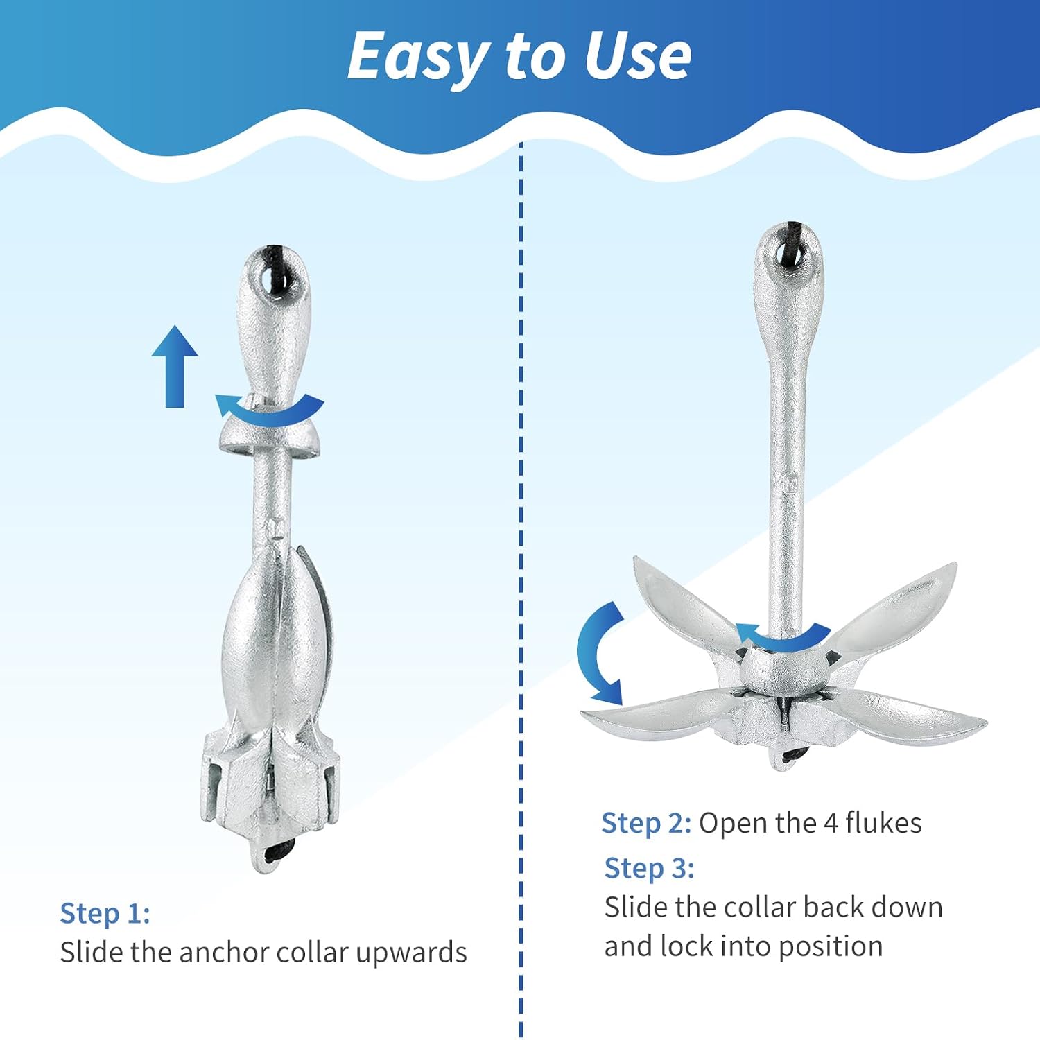 Kayak Anchor 3.5lbs/1.5kg Folding Anchor