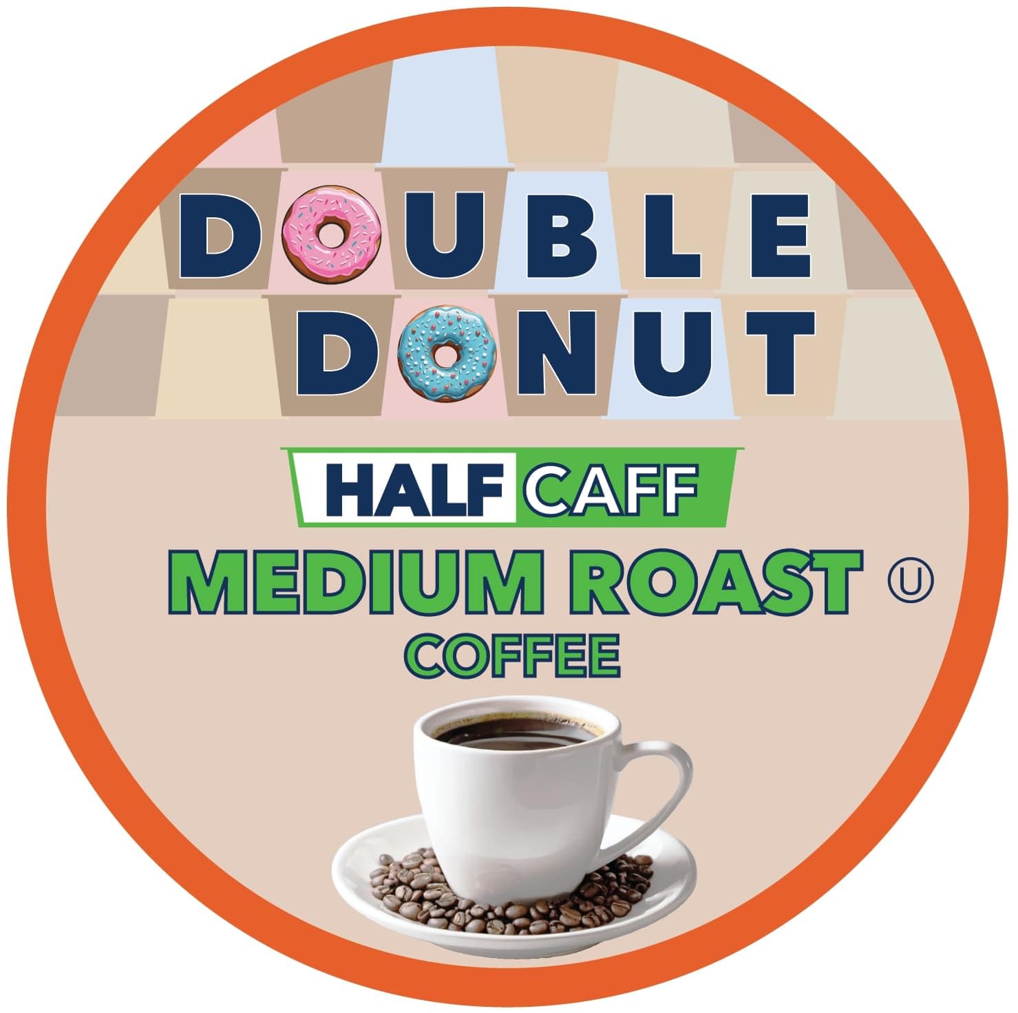 Double Donut Coffee Variety Pack, Including Flavored Coffee Pods, Medium Roast, & Dark Roast Coffee, Single Serve Coffee for Keurig K Cup Brewers, 40 Count
