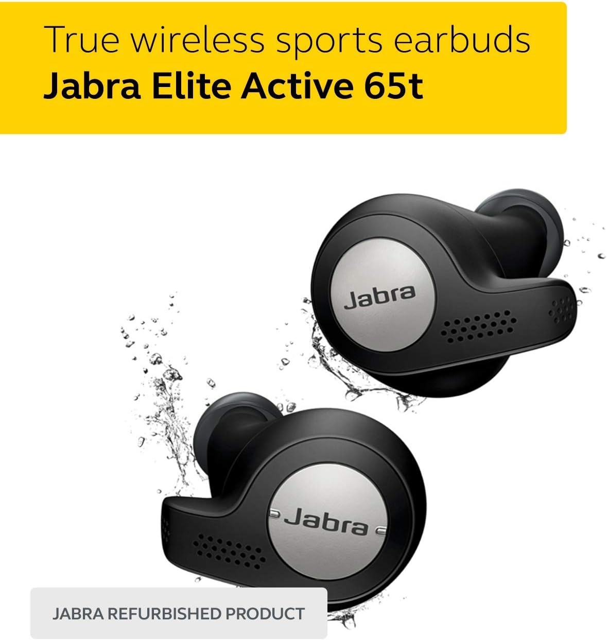 Jabra Elite Active 65t Alexa Enabled True Wireless Sports Earbuds with Charging Case – Titanium Black (Renewed)